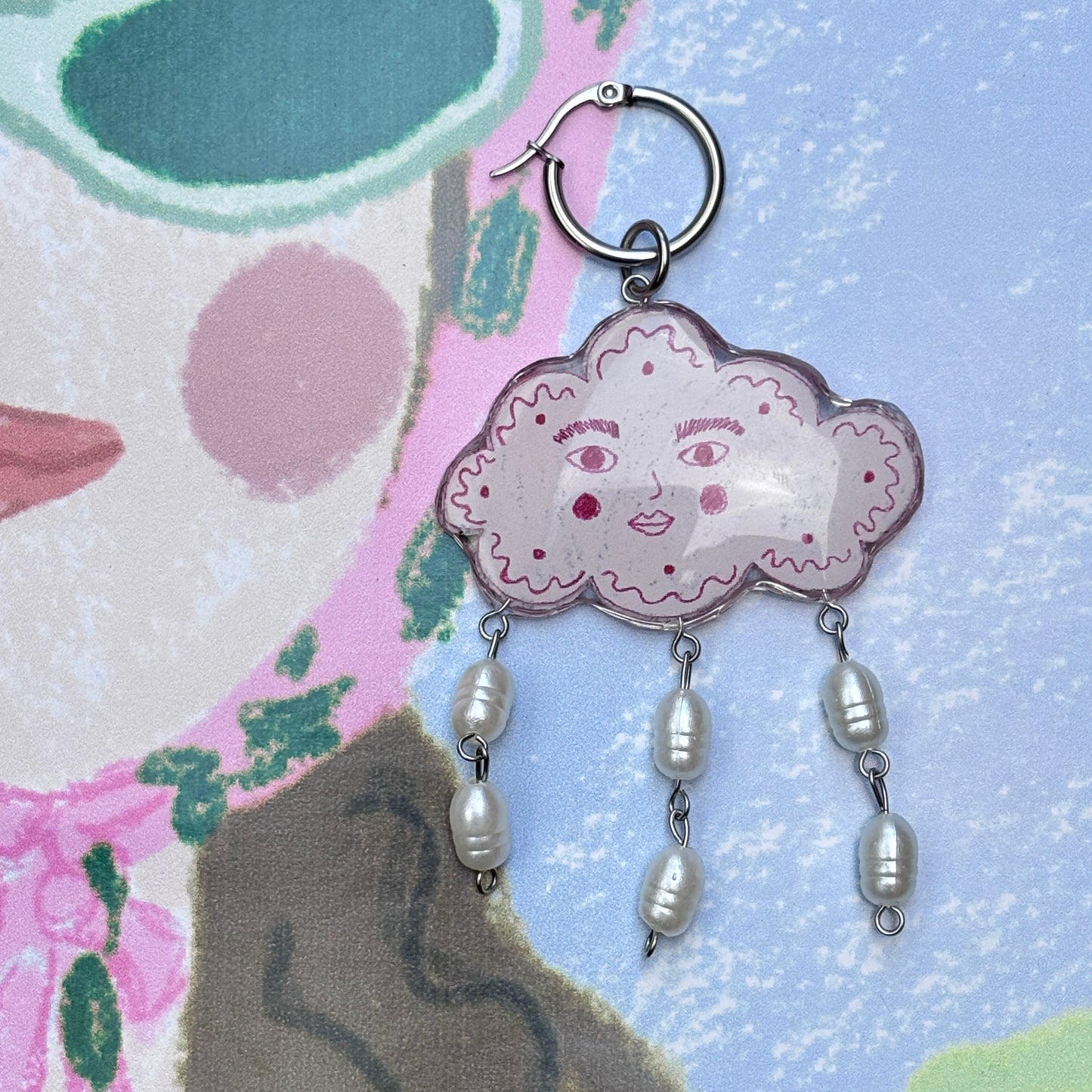 Par de aretes nubes