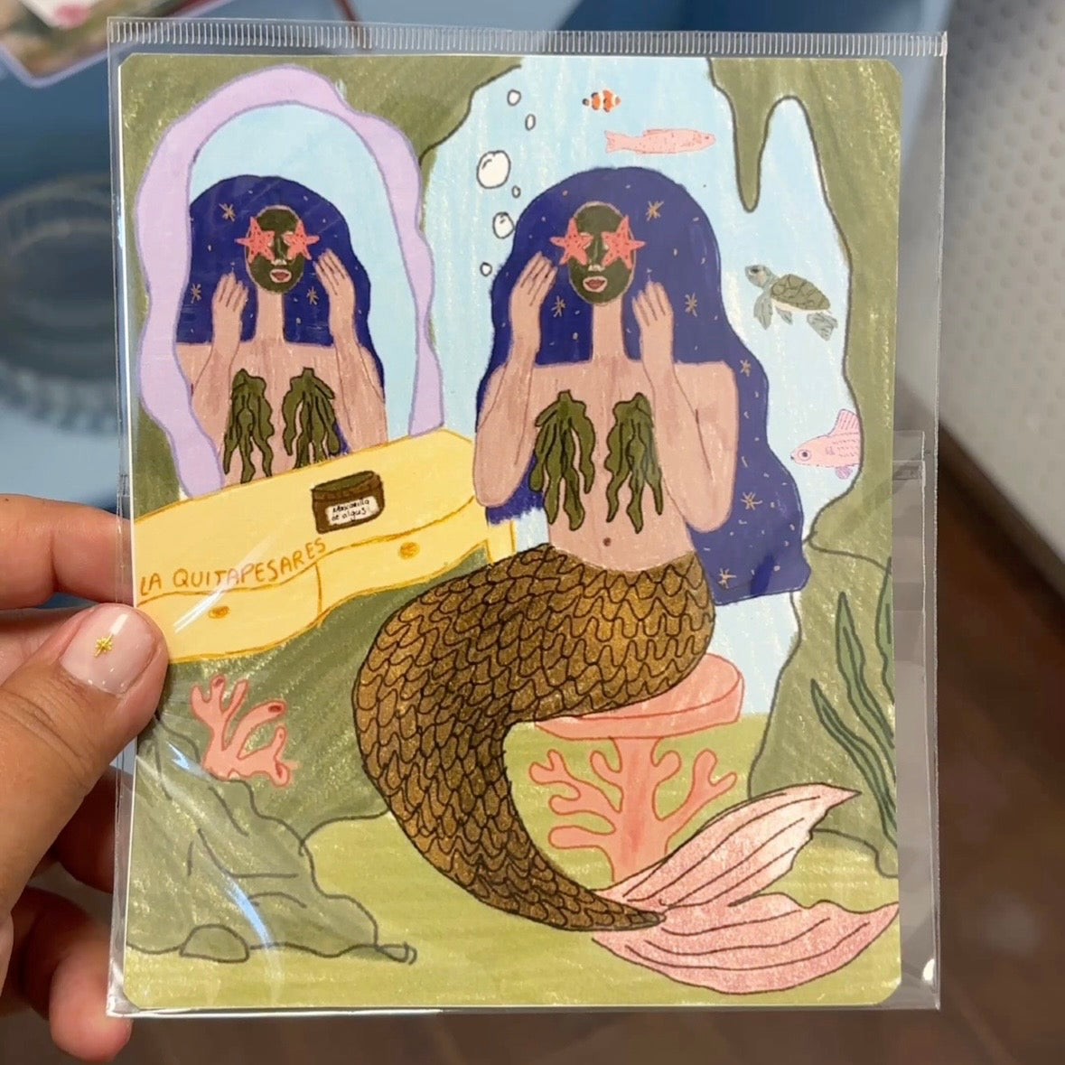 Print sirena cotidiana mascarilla