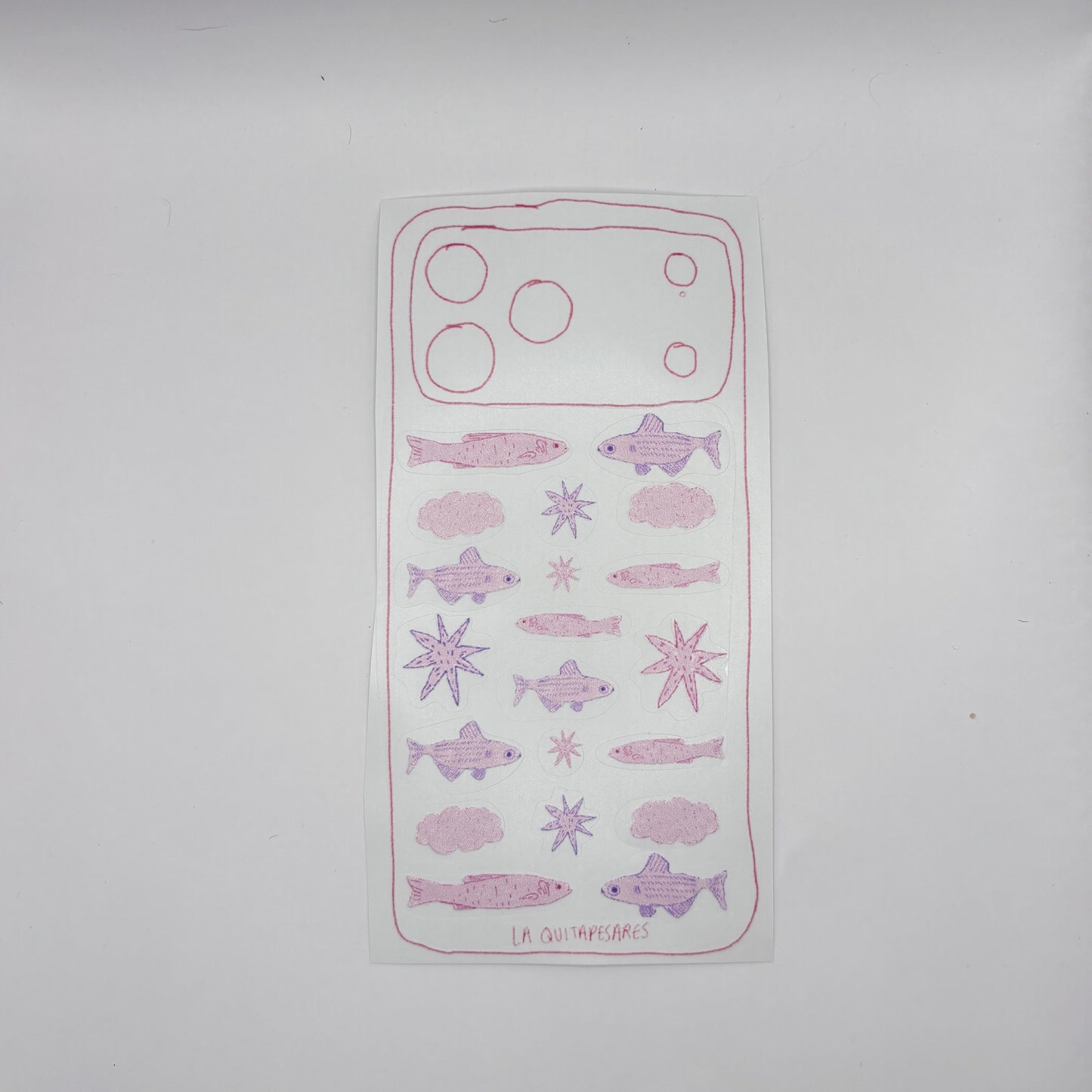 Plantilla de stickers pal celular peces