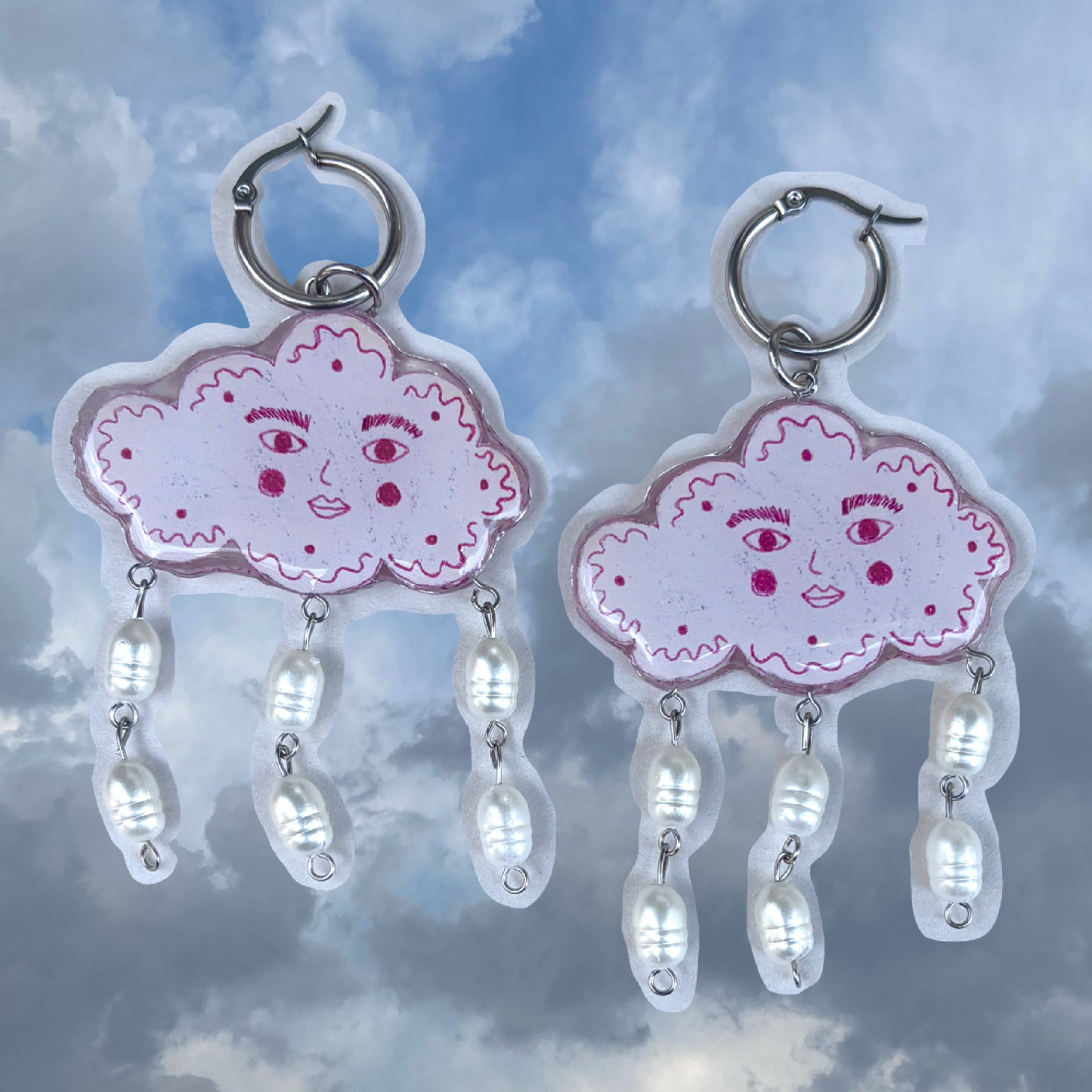 Par de aretes nubes