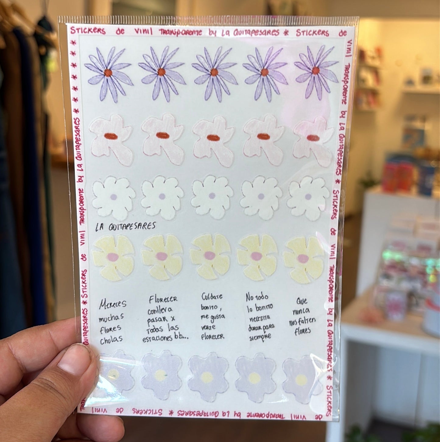 Plantilla de stickers flores