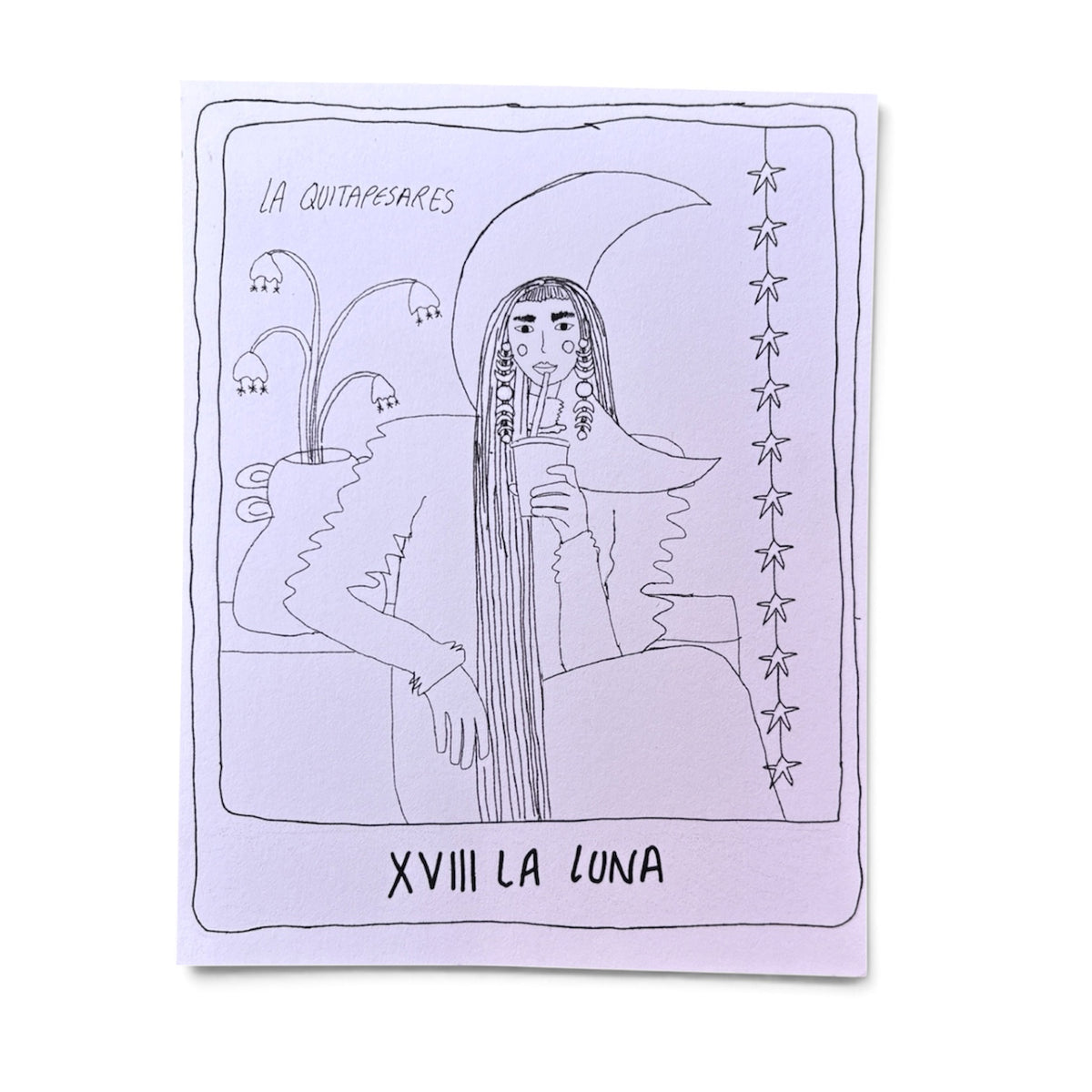Postal para colorear La Luna