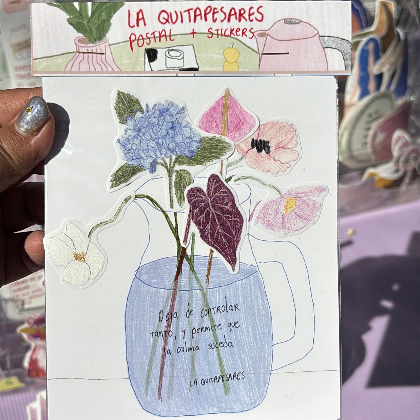 Plantilla de stickers flores