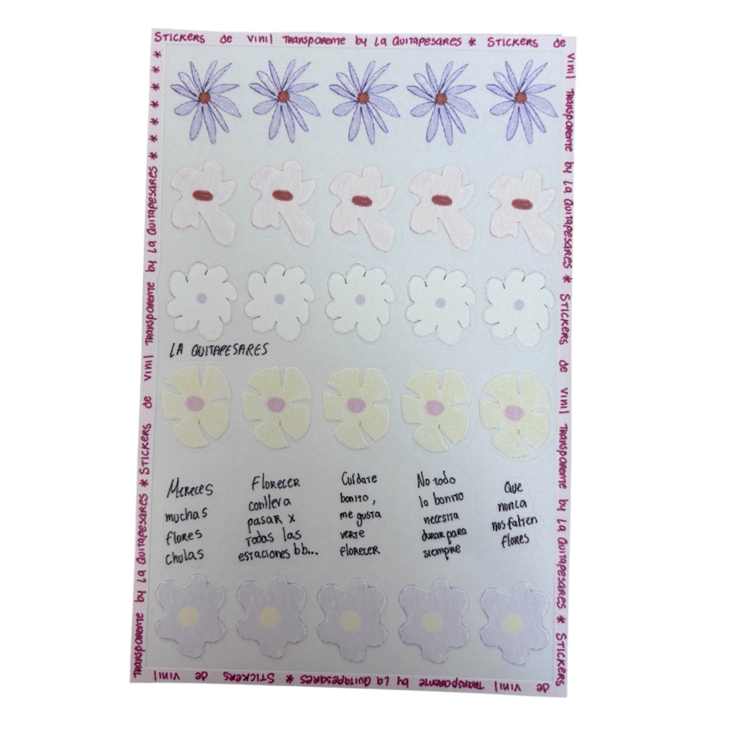 Plantilla de stickers flores