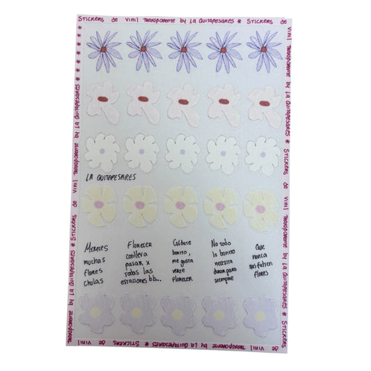 Plantilla de stickers flores
