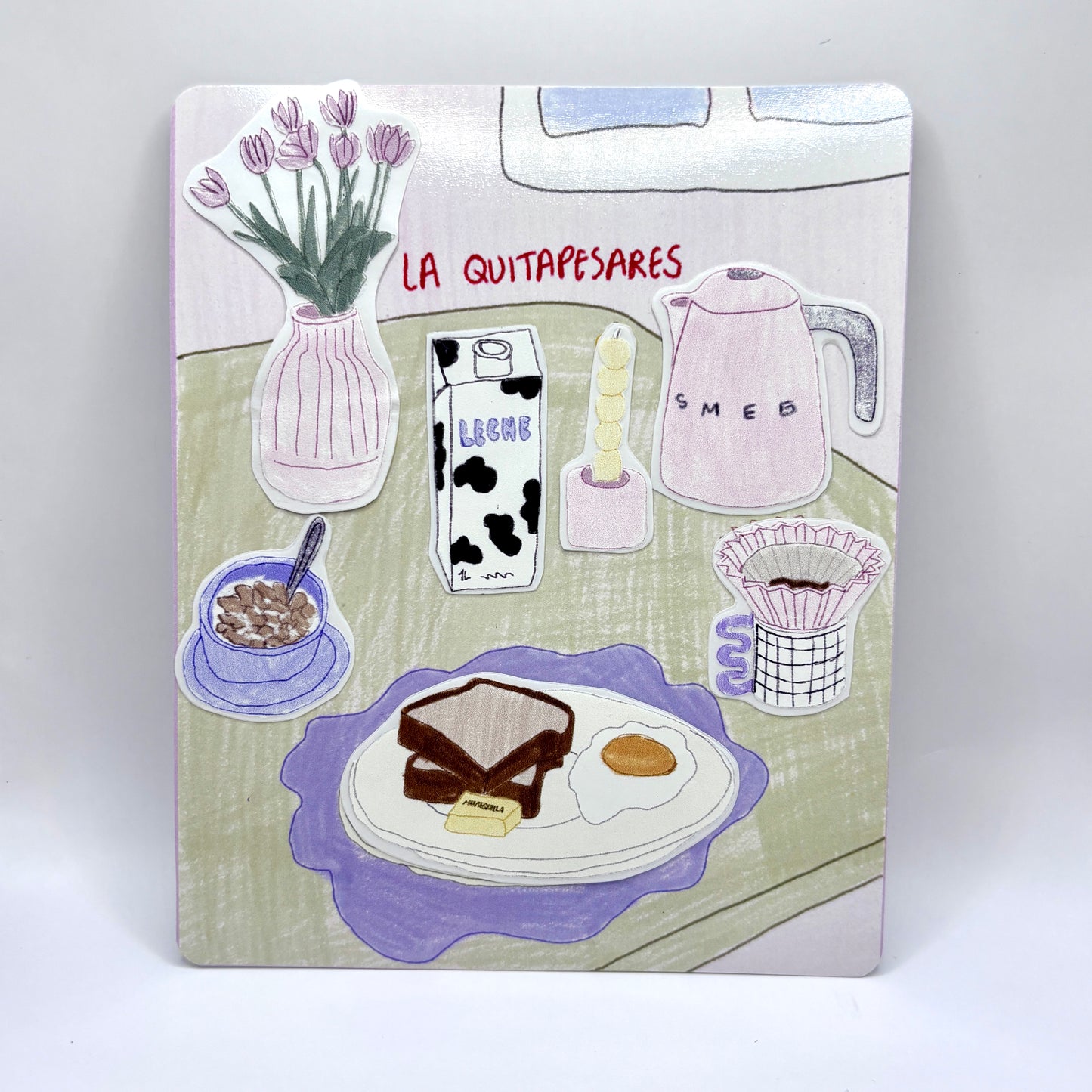 Plantilla de stickers desayuno