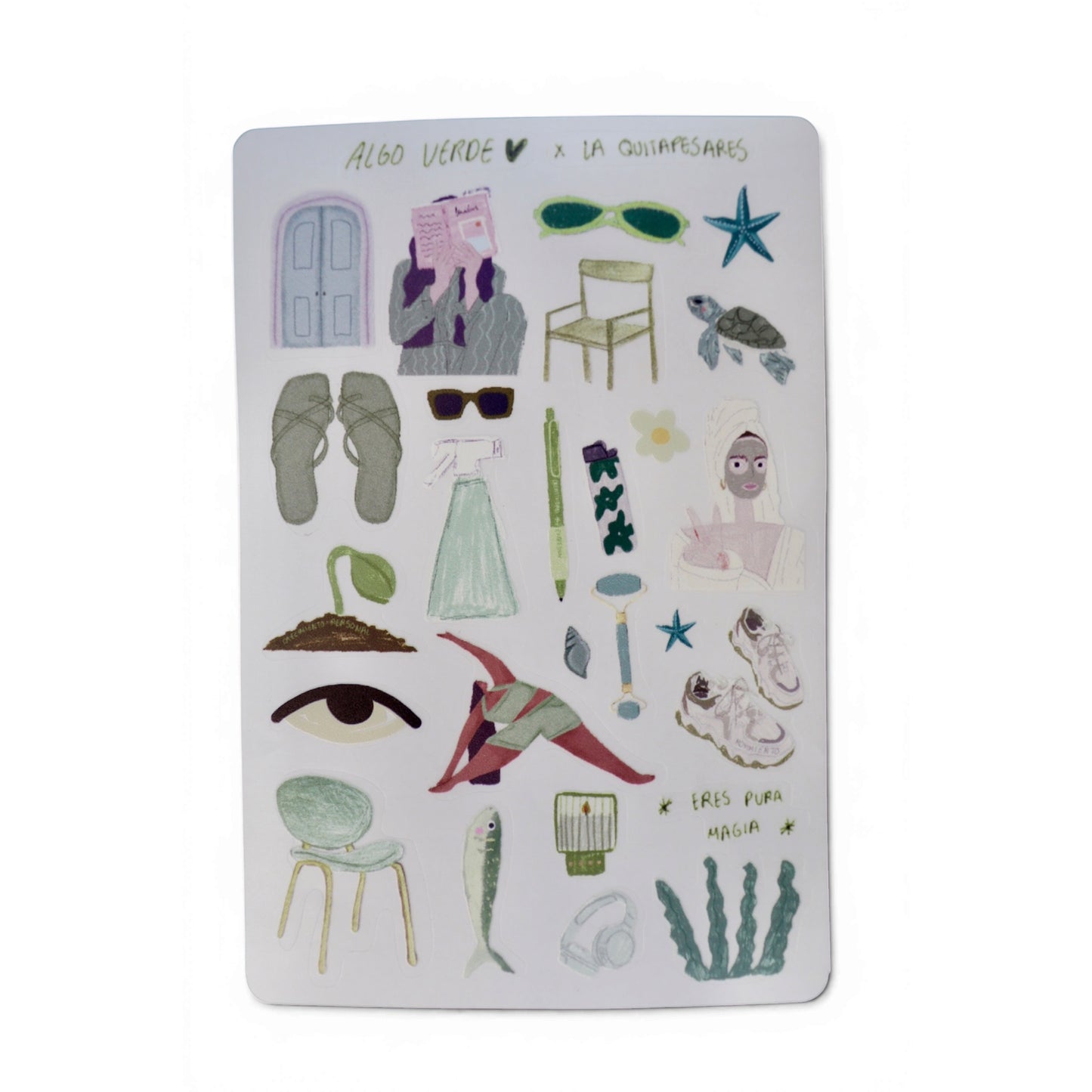 Plantilla de stickers algo verde