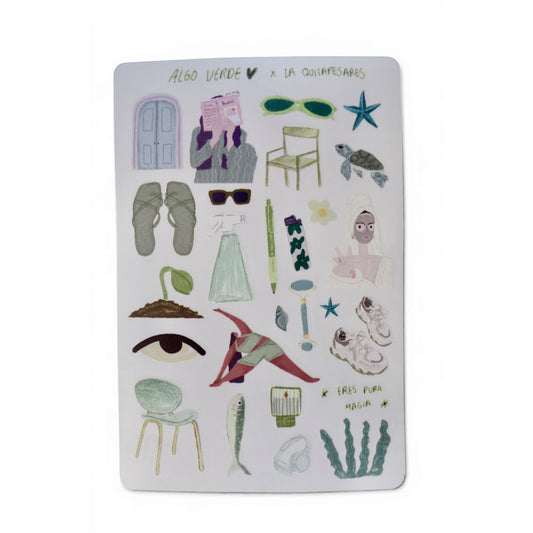 Plantilla de stickers algo verde