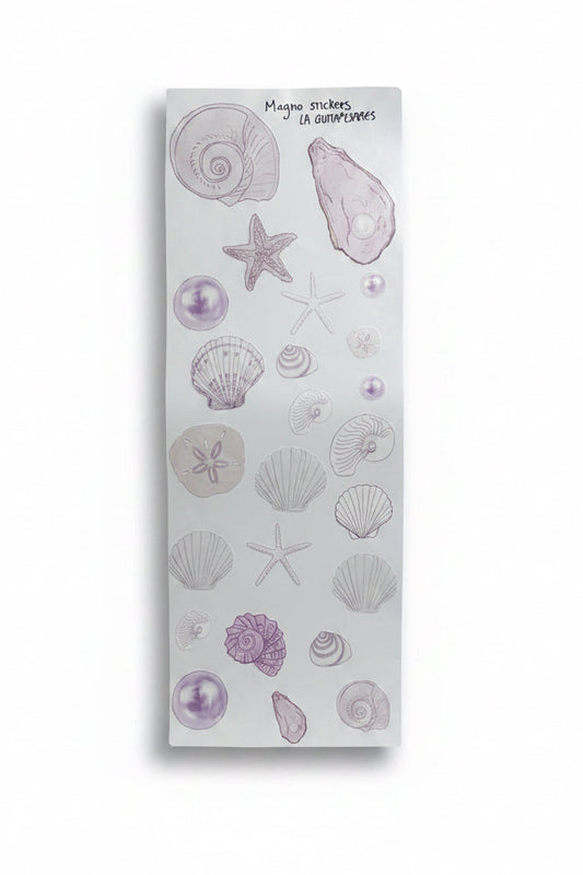 Plantilla de stickers para maleta conchitas