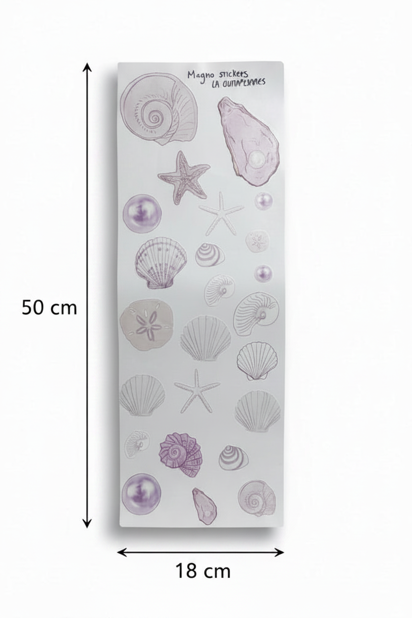 Plantilla de stickers para maleta conchitas