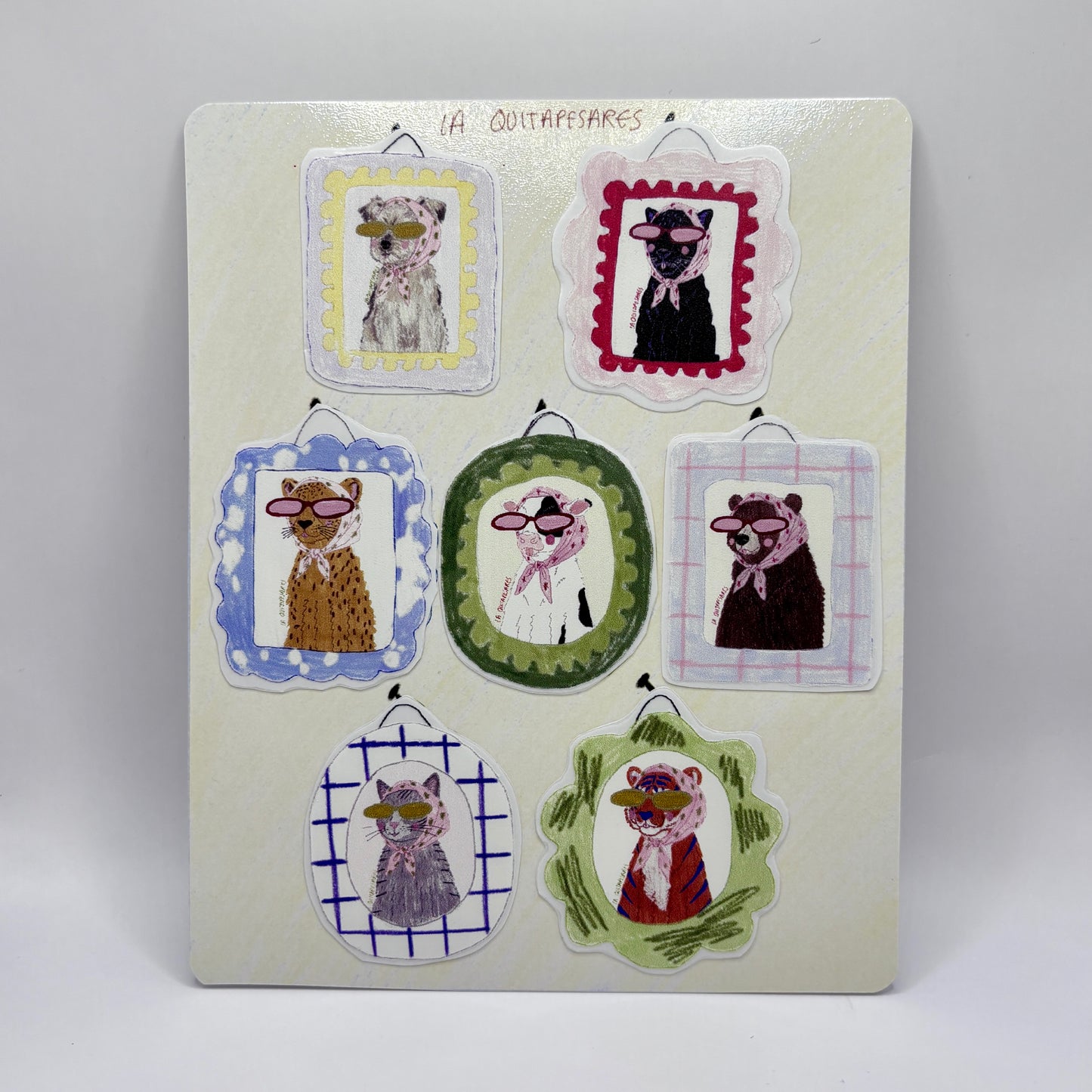 Plantilla de stickers animales cool ￼