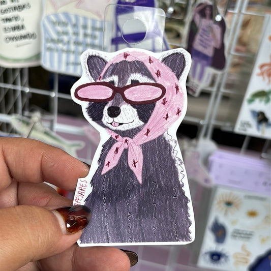 Sticker mapache cool