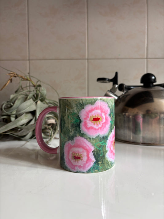 Taza flores acuarela