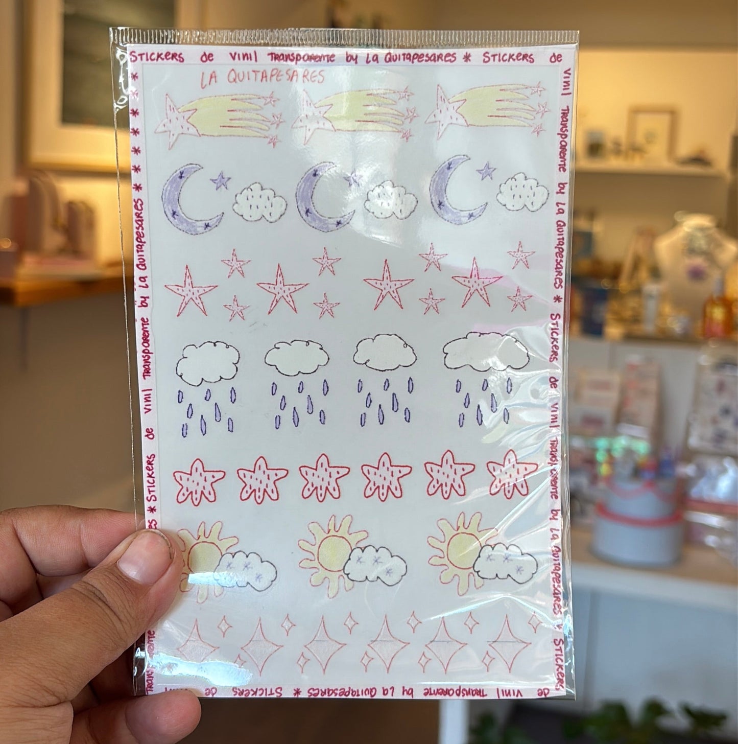 Plantilla de stickers nubes y estrellas