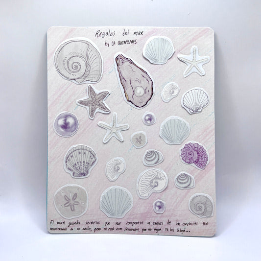 Plantilla de stickers tesoros del mar