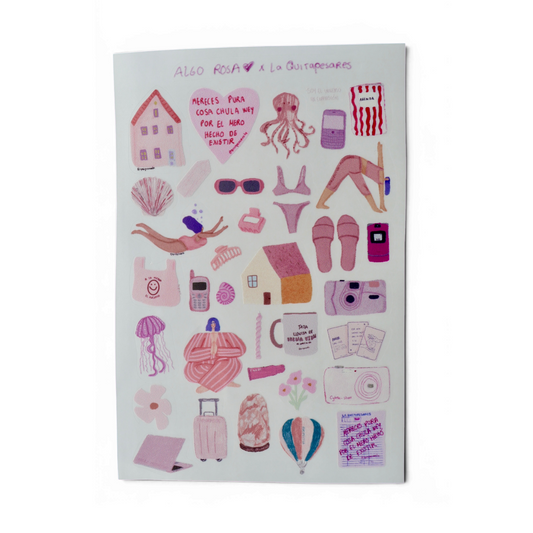 Plantilla de stickers algo rosa