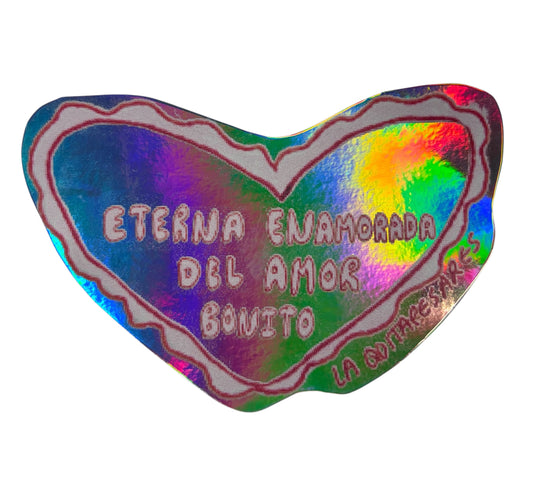 Sticker corazón holográfico