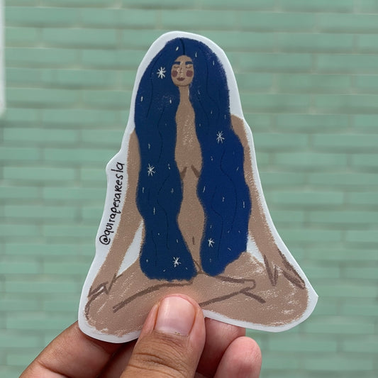 Sticker chica meditación