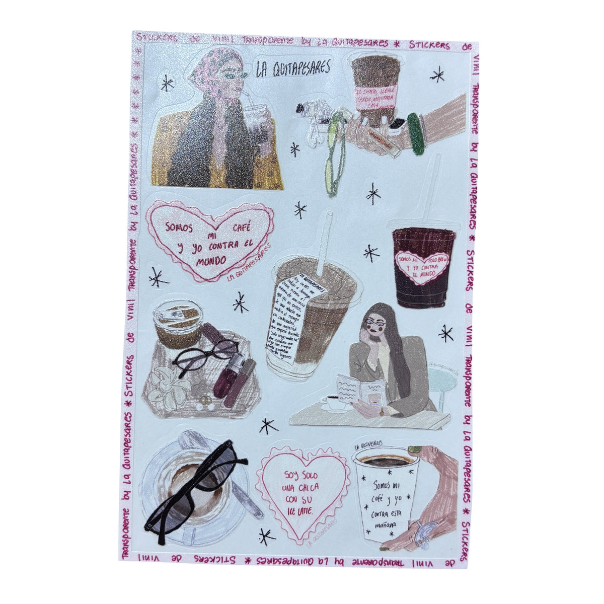 Plantilla de stickers café fashion