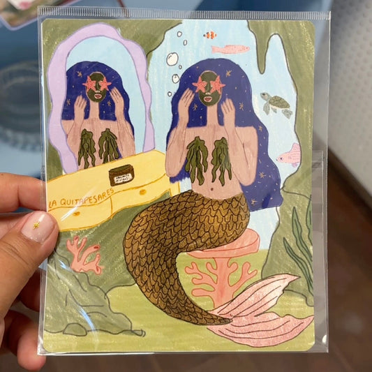 Print sirena cotidiana mascarilla