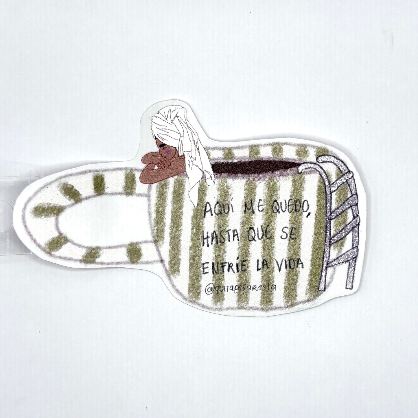 Sticker chica en taza