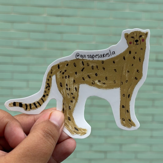 Sticker leopardo amarillo