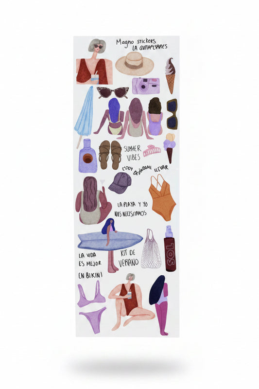 Plantilla de stickers para maleta playa