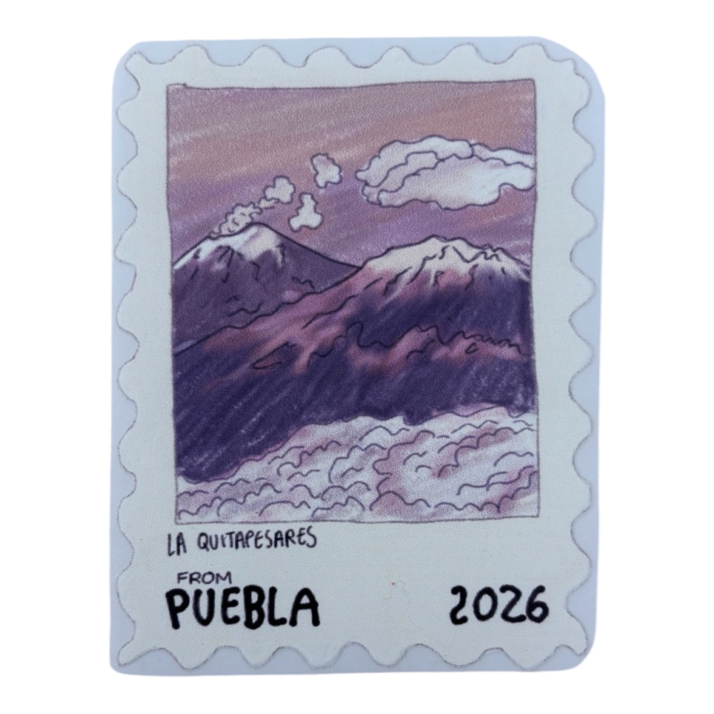 Sticker timbre postal volcanes