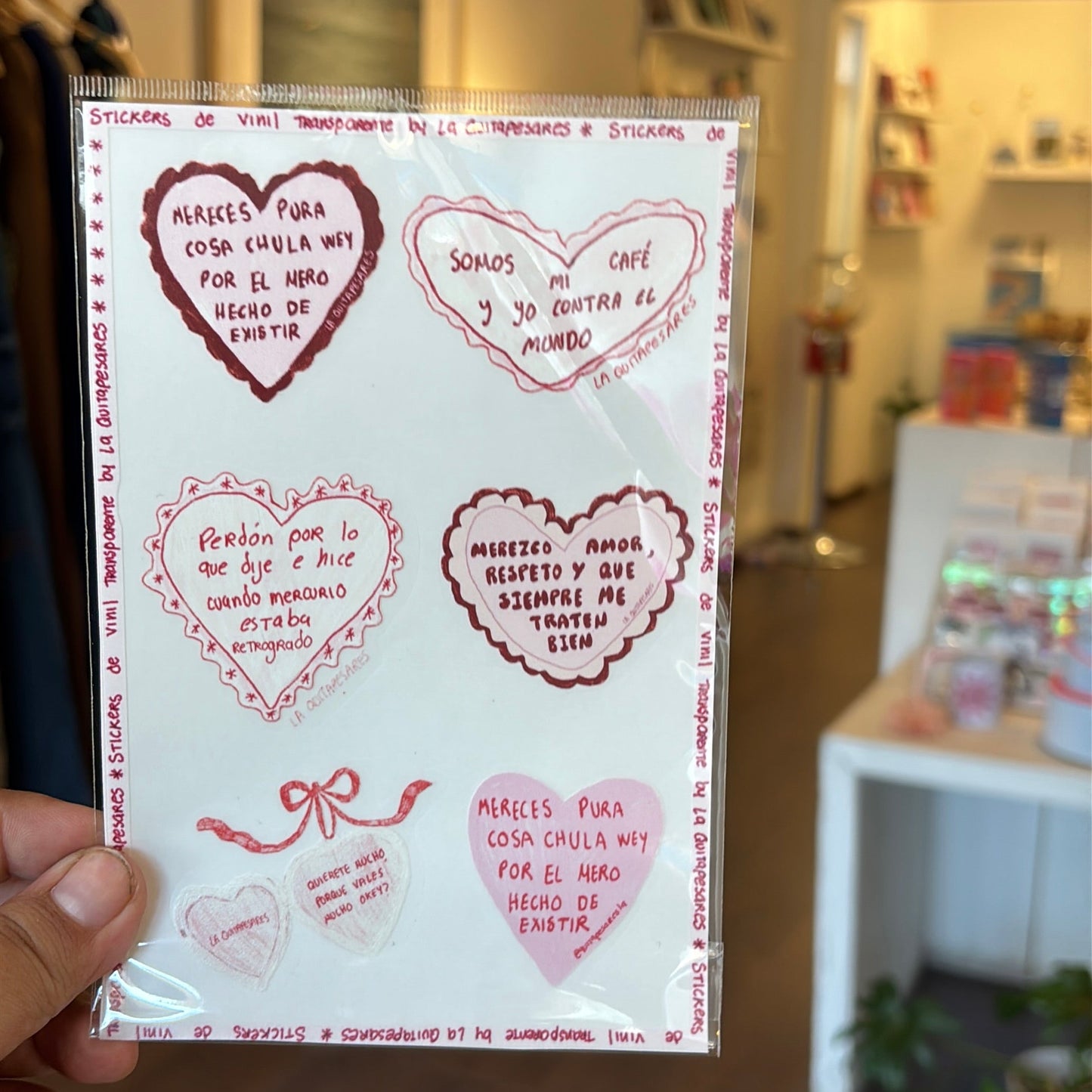 Plantilla de stickers corazones
