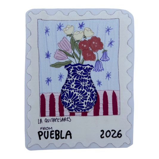 Sticker timbre postal florero