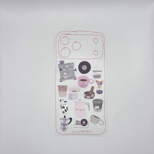 Plantilla de stickers pal celular cafecito tranqui