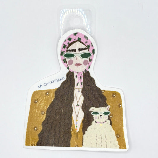 Sticker chica con perrito