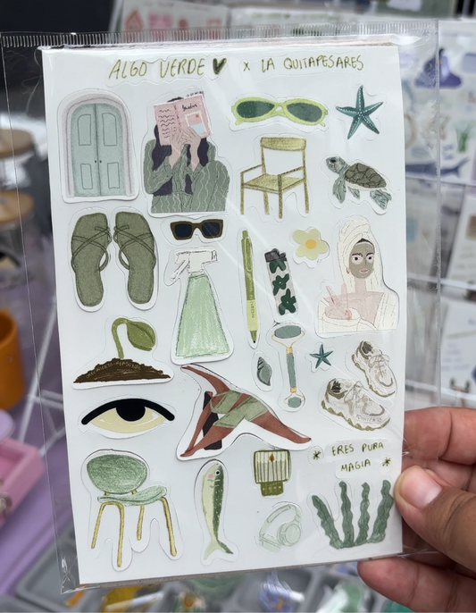 Plantilla de stickers algo verde