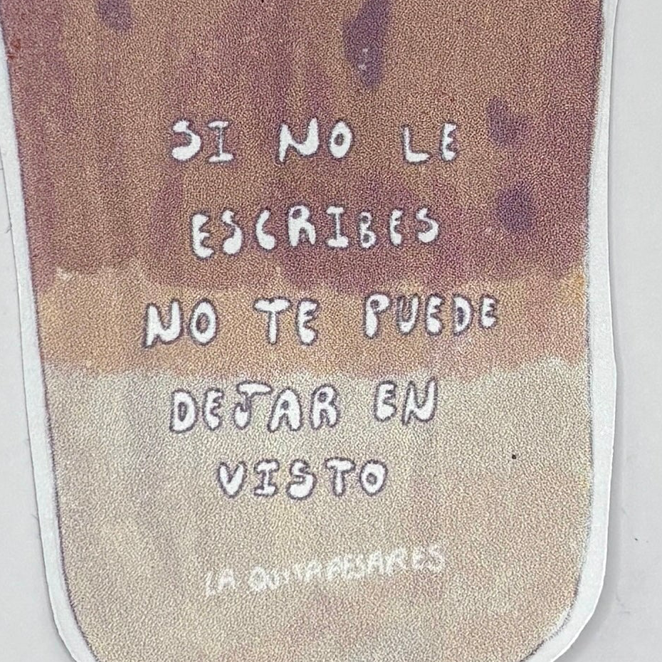 Sticker caramel late que tira factos