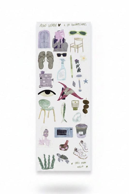 Plantilla de stickers para maleta Algo Verde