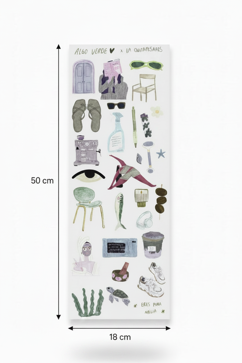 Plantilla de stickers para maleta Algo Verde