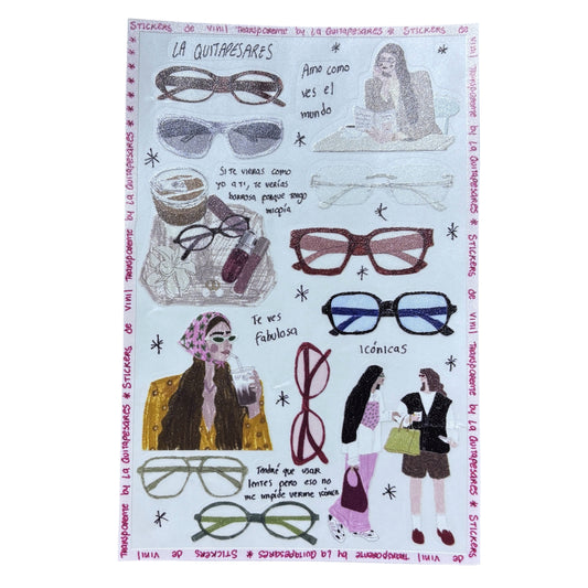 Plantilla de stickers lentes