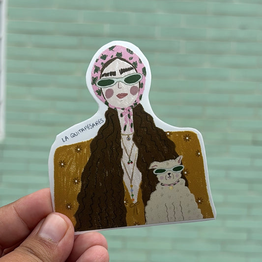 Sticker chica con perrito