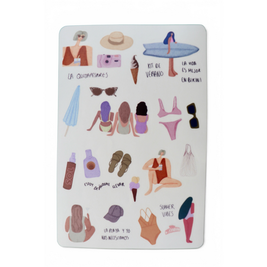 Plantilla de stickers Playa