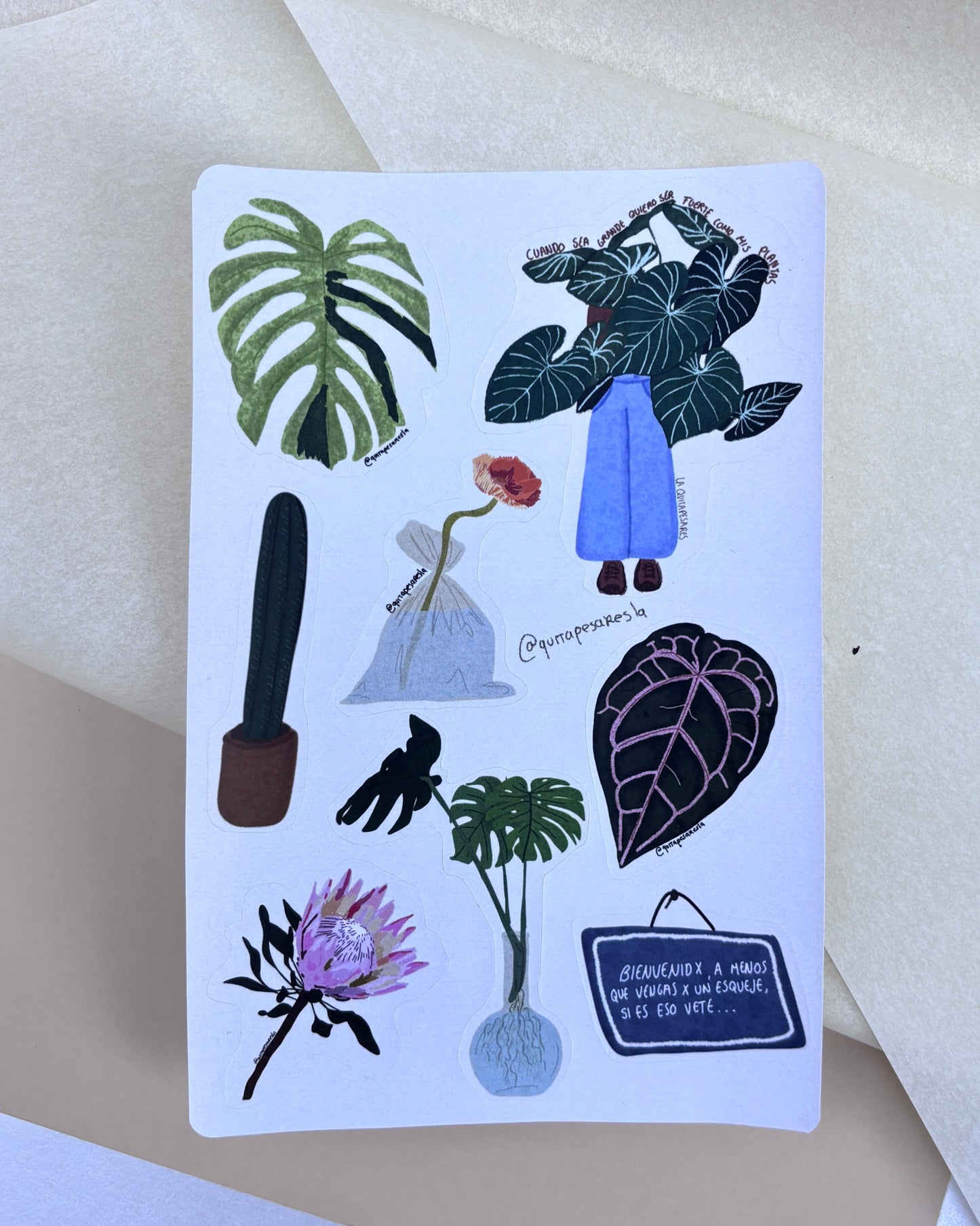 Plantilla de stickers plantas