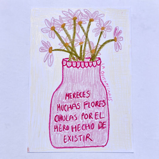 Dibujo original florero mereces