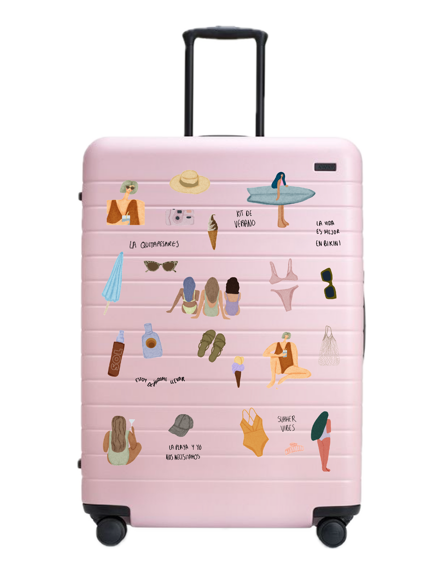 Plantilla de stickers para maleta playa