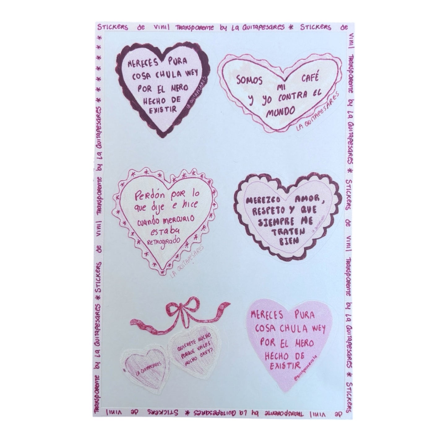 Plantilla de stickers corazones