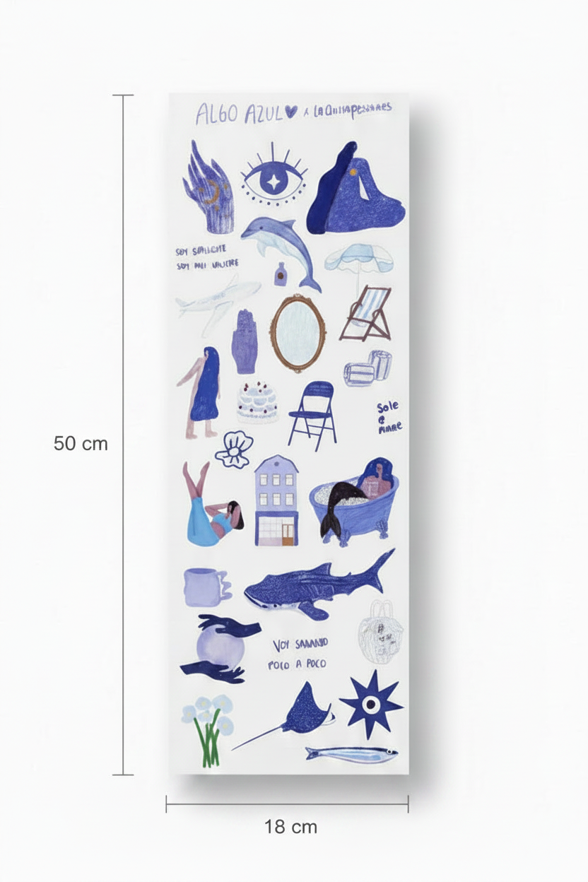 Plantilla de stickers para maleta algo azul