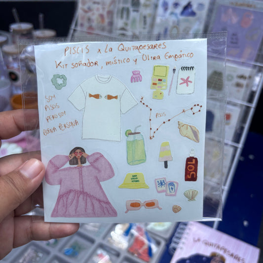 Plantilla de stickers piscis