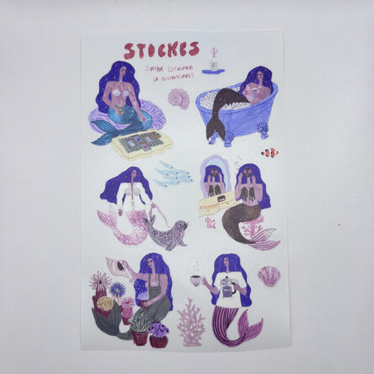 Plantilla de shickers sirena cotidiana