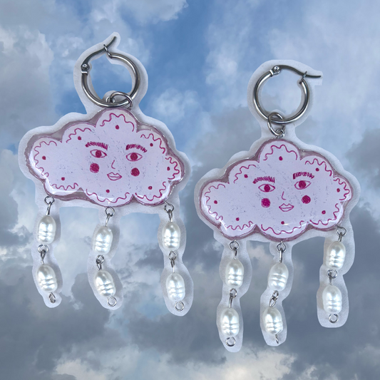 Par de aretes nubes