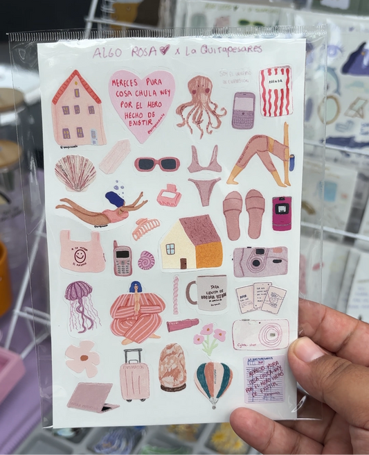 Plantilla de stickers algo rosa