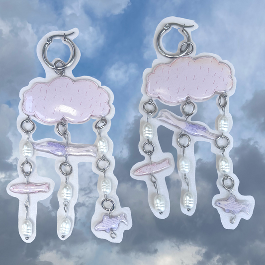 Par de aretes de nubes y sueños