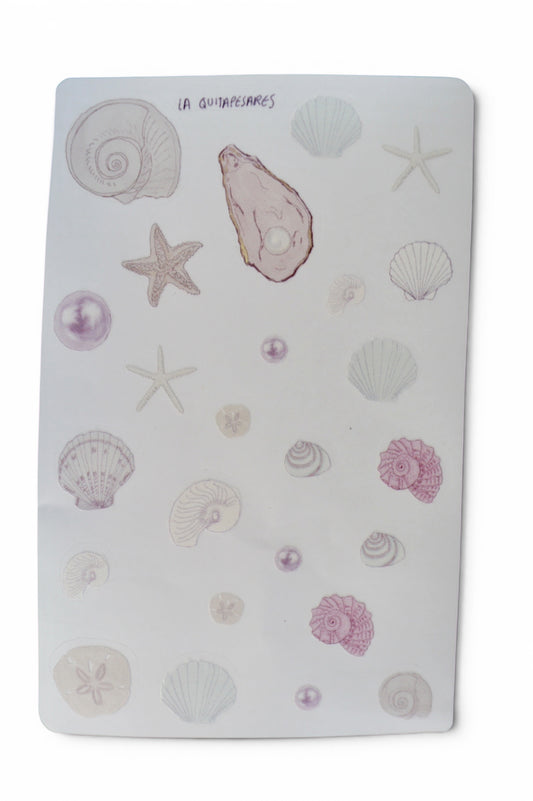 Plantilla de stickers tesoros del mar